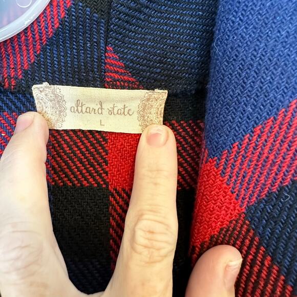 Altered State red and blue cardigan type vest  Size Large - Picture 3 of 10